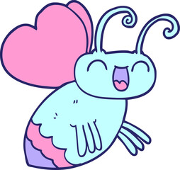 cartoon bug in bright neon color