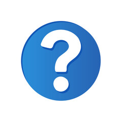 Blue Circle Graphic Featuring A White Question Mark Symbol, Signification of Inquiry and Problem Solving within Business