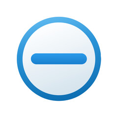 Blue circle with horizontal minus symbol for subtraction and removing elements