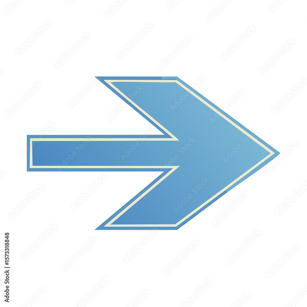 Poster blue arrow indicator guiding directional flow and forward movement