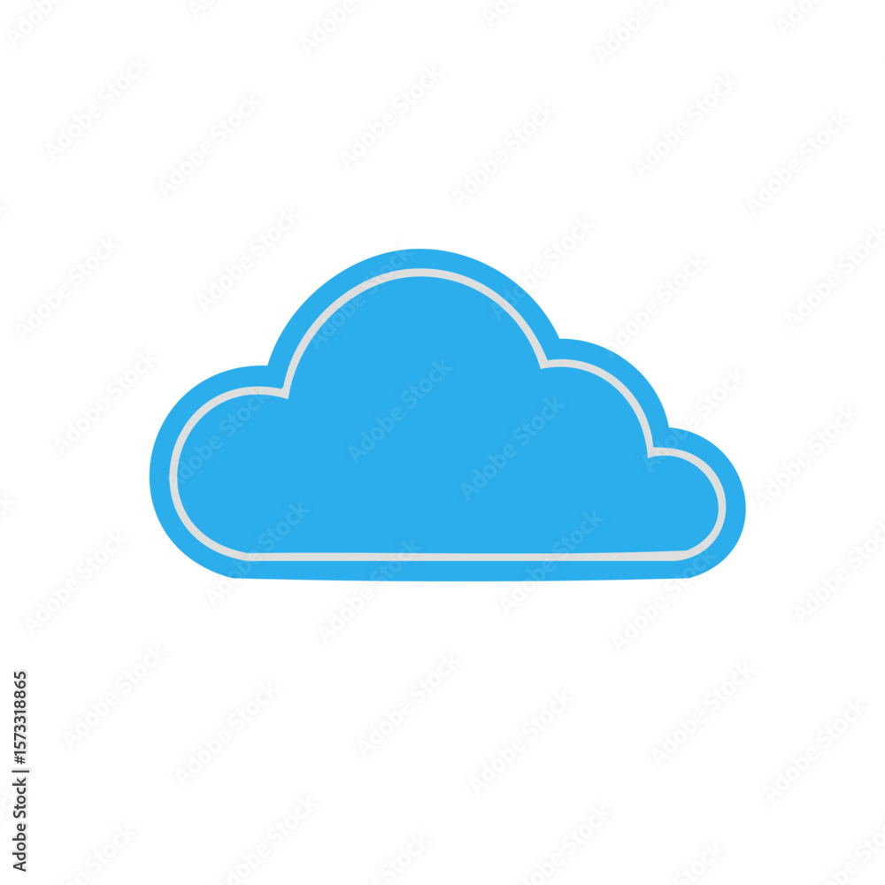 Poster blue cloud computing symbol for weather forecast, networking storage and mobile app development