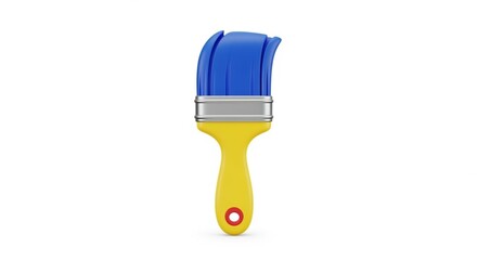 3D illustration of a yellow paintbrush isolated on  white