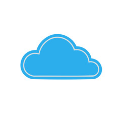 Blue cloud computing symbol for weather forecast, networking storage and mobile app development