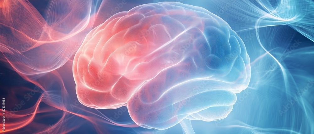 Poster a detailed illustration showcases the human brain in vibrant colors, emphasizing neural connections.