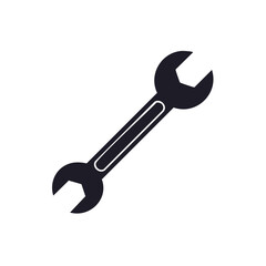 Spanner for fastening and loosening nuts and bolts isolated on white background