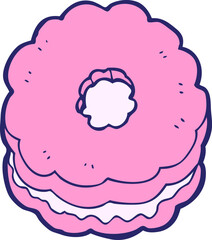 cartoon biscuit in bright neon color