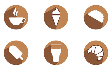 Set food and beverage Takeaway, Romantic dinner and Coffee shop line icons set. Vector stock illustration