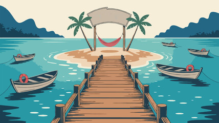 tropical beach with boat