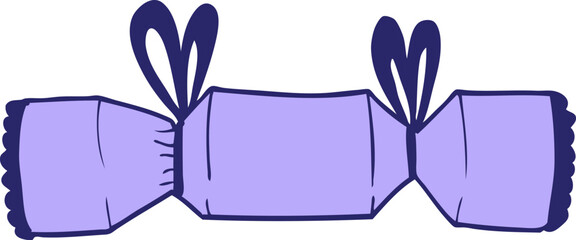 cartoon doodle christmas cracker in bright neon color