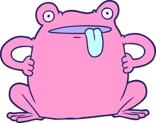 cartoon toad in bright neon color