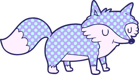 cartoon fox in bright neon color