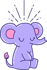 Obraz premium illustration of a traditional tattoo style cute elephant in bright neon color