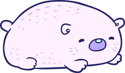 cute cartoon polar bear in bright neon color