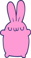 cartoon rabbit in bright neon color