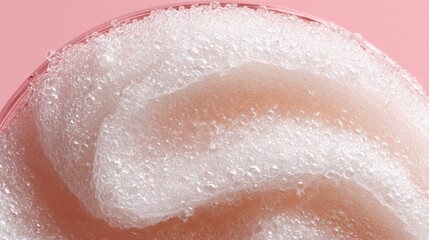 Fototapeta premium Close-up of foamy, light pink substance