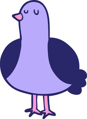 cartoon bird in bright neon color