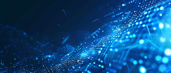 Abstract blue digital network futuristic background representing technology and connectivity