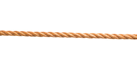 strong rough brown rope isolated on white background,png,ai generated.