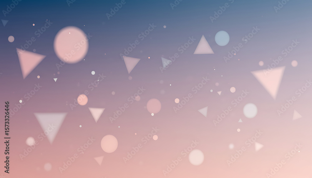 Poster abstract background with soft focus geometric shapes and bokeh effect