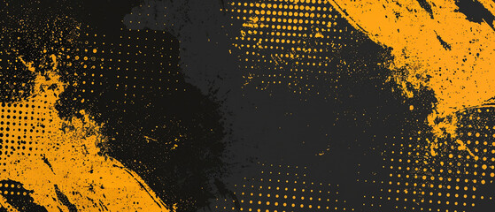 Abstract background featuring bold grunge textures in black and golden yellow colors