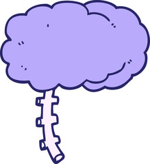 cartoon brain in bright neon color