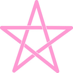 pentagram in bright neon color