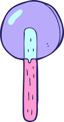 cartoon lollipop in bright neon color