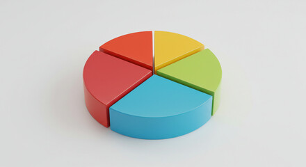 Colorful Pie Chart Clipart &ndash; Bright and Clear Math Illustration for Data Analysis Concept