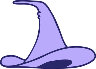 Fototapeta premium hand drawn cartoon doodle of a witches hat in bright neon color