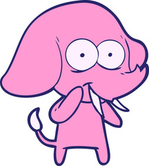 happy cartoon elephant in bright neon color