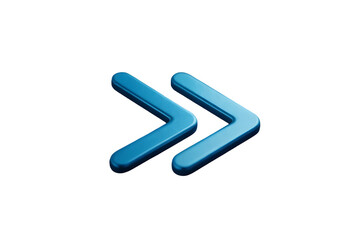 Obraz premium A vivid blue forward icon on black symbolizes advancement, progress, and moving forward quickly with speed, transparent background