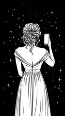 an elegant girl holding her phone to the camera