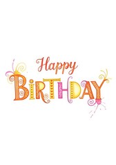 Fototapeta premium Happy Birthday Colorful Design - A vibrant and cheerful Happy Birthday message with decorative elements. Perfect for cards, banners, and invitations