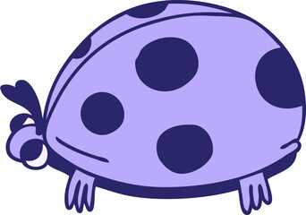 hand drawn quirky cartoon ladybird in bright neon color