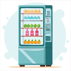 Cute vending machine flat vector