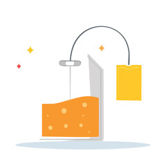 Cute tea bag flat vector