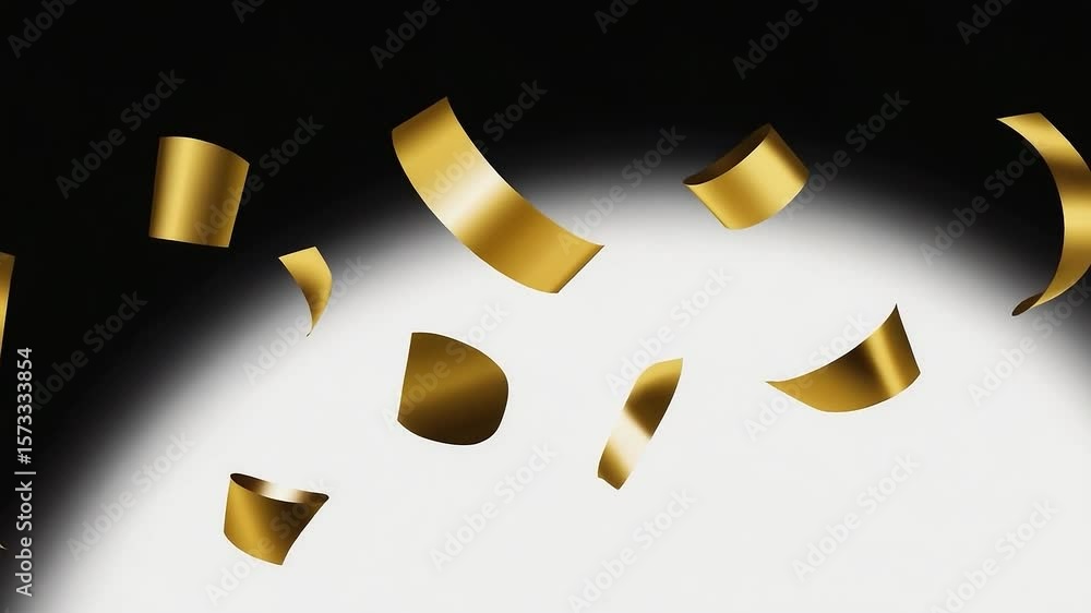 Aufkleber gold colored stream of confetti is falling from the sky. the confetti is falling in a spiral pattern