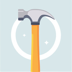 Cute hammer flat vector