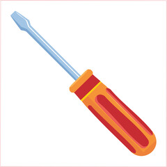 Cute screwdriver flat vector
