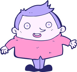 cartoon happy man in bright neon color