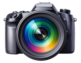 Camera with lens PNG transparent background 