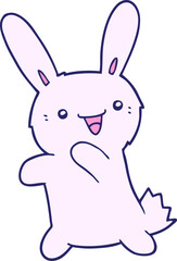 cartoon rabbit in bright neon color
