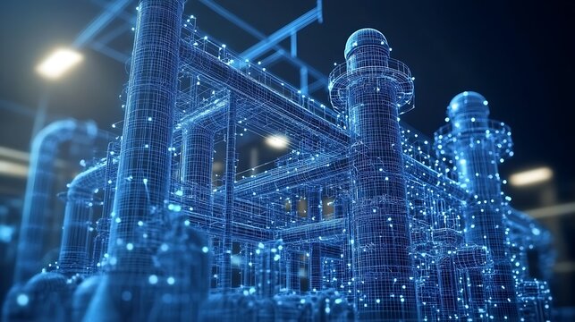 Digital representation of an industrial facility.