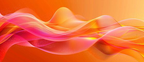 Abstract orange and pink wave background with dynamic shapes and artistic flow