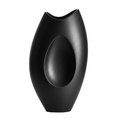 Abstract black vase modern design home decor isolated on white
