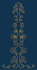Gold Swirly Line Art Decorative Border Vector with Brush