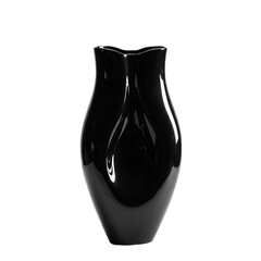 Abstract black vase modern design home decor isolated on white

