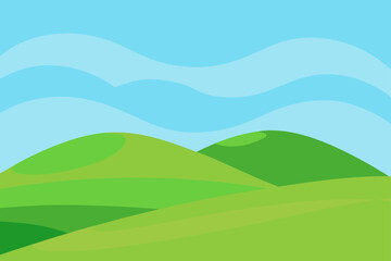 landscape with green hills