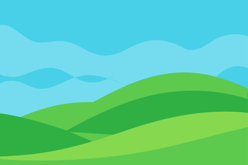 landscape with mountains and blue sky