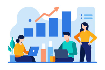 business people with chart